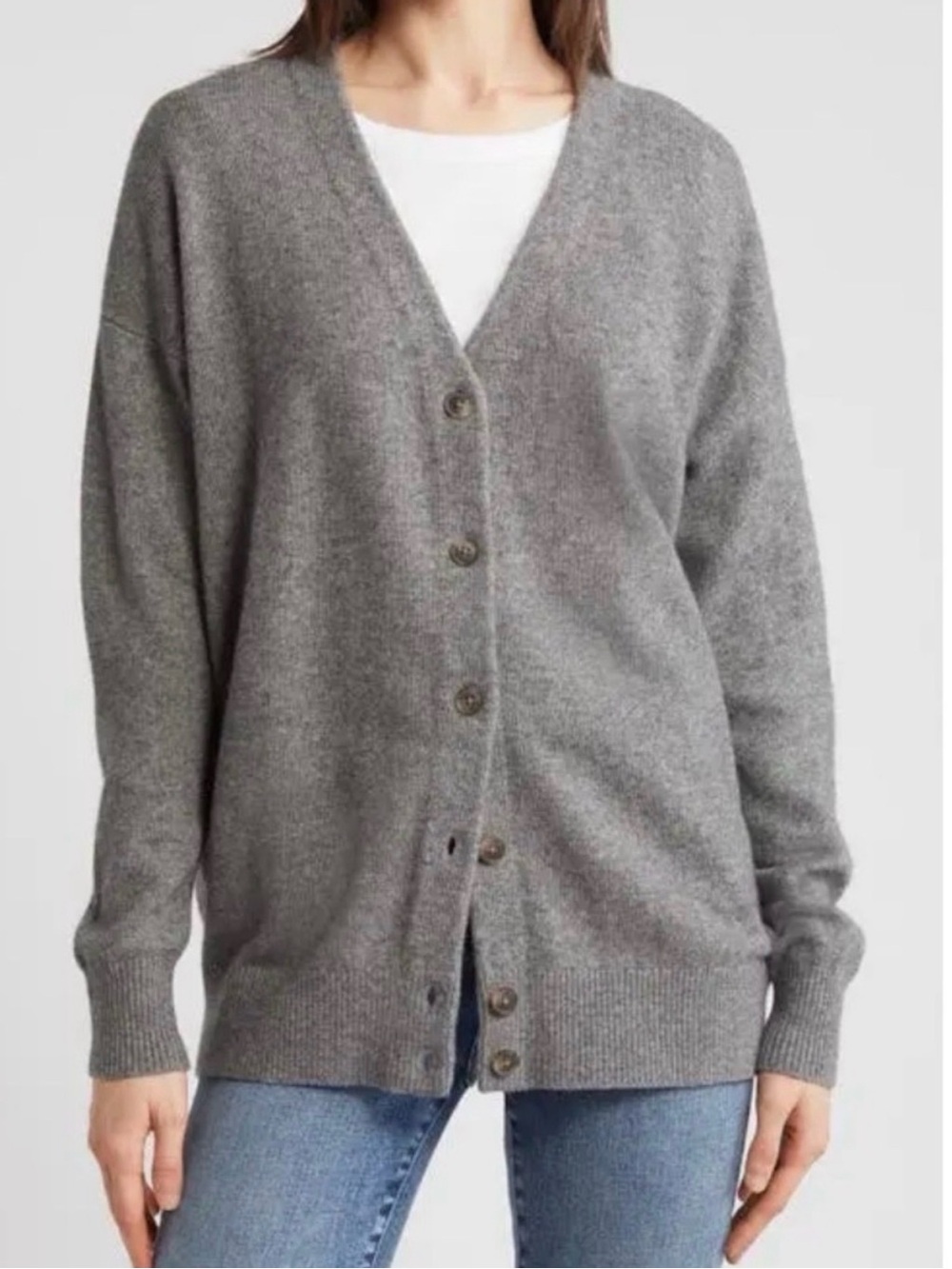 Madewell Relaxed V-Neck Wool Blend Cardigan S